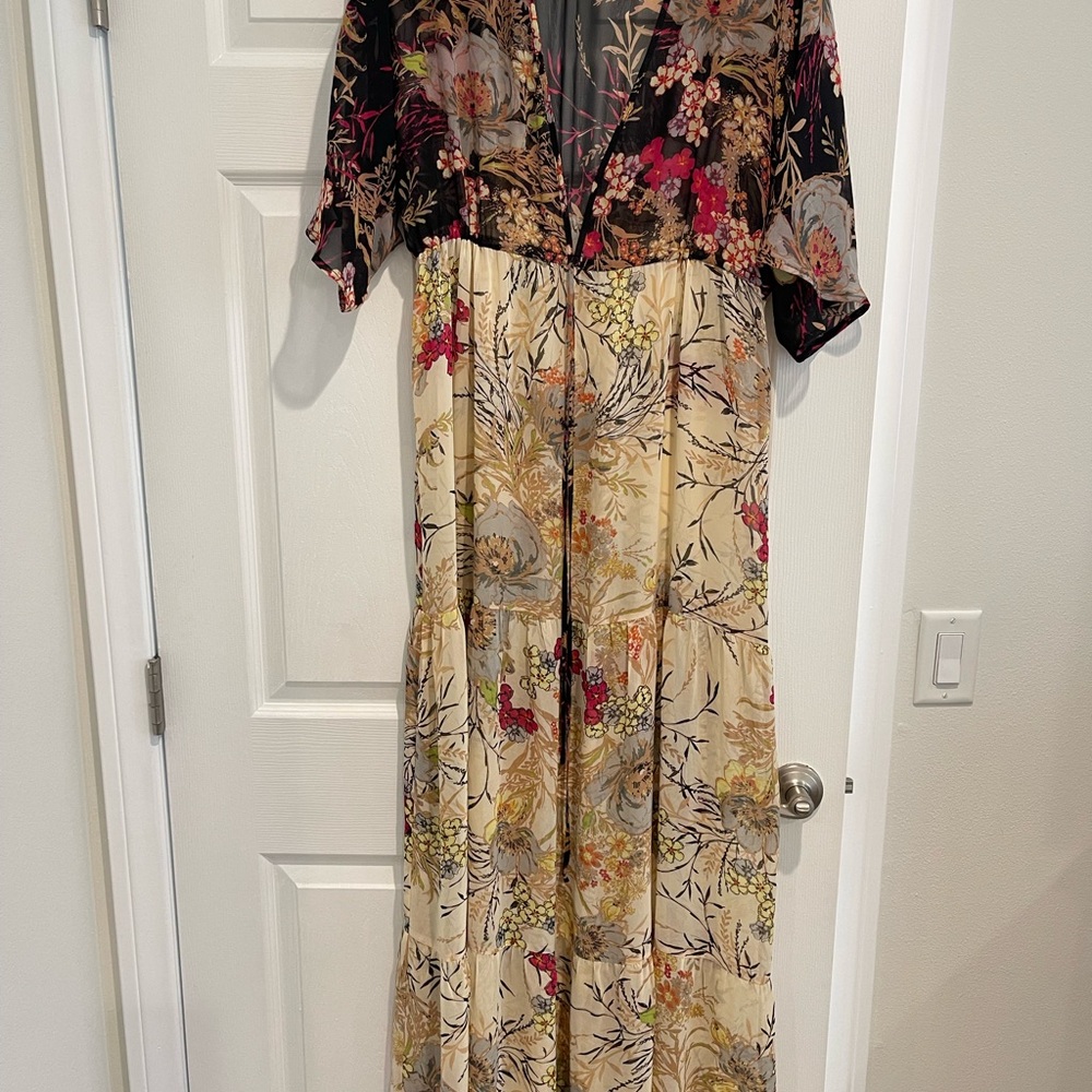 Daniel Rainn Black and Pink Floral Dress